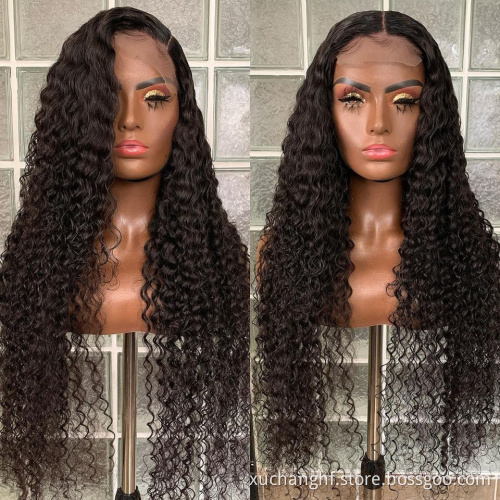 Wholesales price 13x4 water wave lace frontal wig transparent hd lace frontal wigs for black women